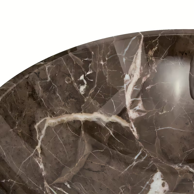 Umivaonik na ploču SAT Purity od pravog smeđeg mramora dimenzija 43x43 cm bez preljeva.