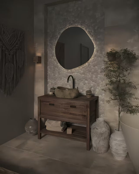 Umivaonik na ploču SAT Purity od prirodnog riječnog kamena bez preljeva