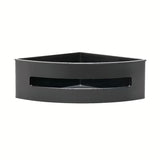 Kutna nehrđajuća polica za tuševi SAT u mat crnoj izvedbi s uklonjivim plastičnim umetkom.