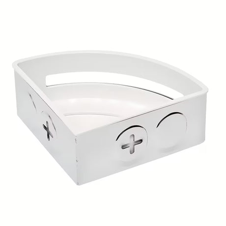 Kutna tuš polica SAT Chrome u krom izvedbi s bijelim plastičnim umetkom od nehrđajućeg čelika