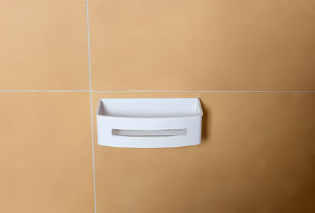 Bijela tuš polica SAT od nehrđajućeg čelika s plastičnim umetkom pro lakše održavanje