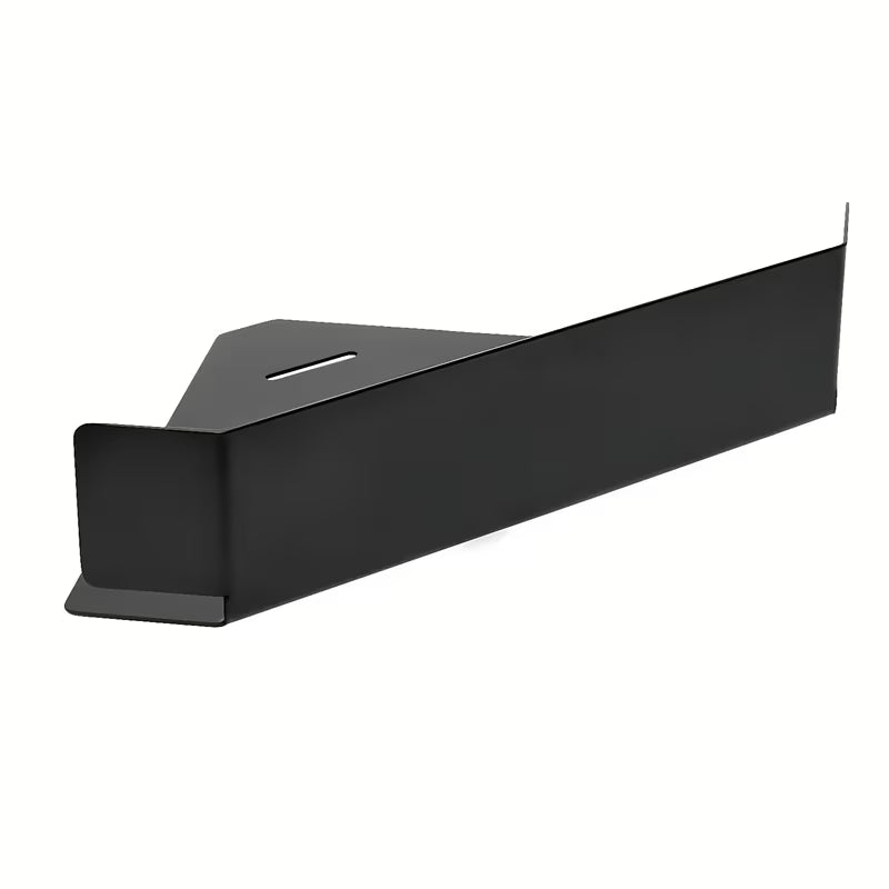 Kutna tuš polica SAT od nehrđajućeg čelika u mat crnoj boji.