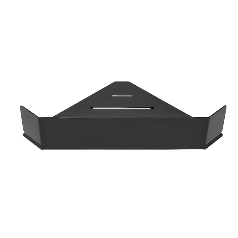 Kutna tuš polica SAT od nehrđajućeg čelika u mat crnoj boji.