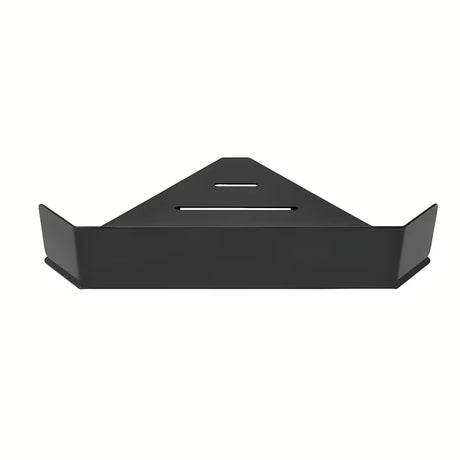 Kutna tuš polica SAT od nehrđajućeg čelika u mat crnoj boji.