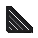 Kutna tuš polica SAT od nehrđajućeg čelika u mat crnoj boji.