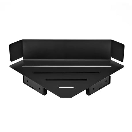 Kutna tuš polica SAT od nehrđajućeg čelika u mat crnoj boji.