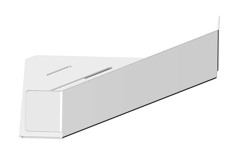 Kutna tuš polica SAT Industrial od nehrđajućeg čelika sa sjajnom površinom pro zidna montaža bušenjem.