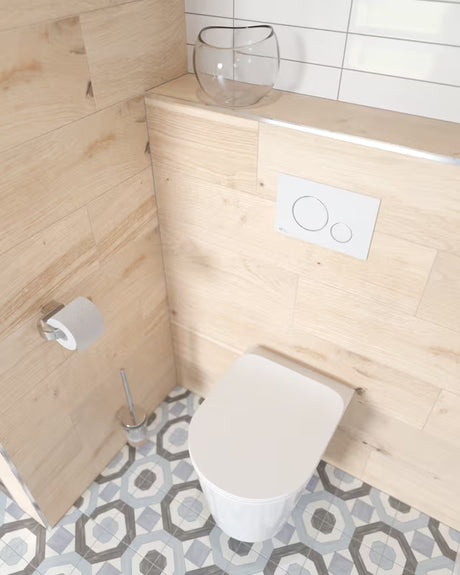 Bijela tipka za aktiviranje SAT pro WC školjke namijenjena pro podžbuknim modulima SAT.
