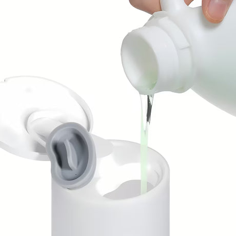 Bijeli beskontaktni stolni dozator sapuna i dezinficijensa SAT sa spremnikom od 250 ml