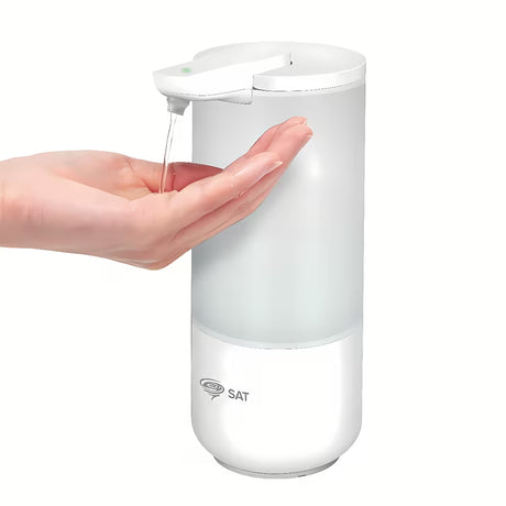 Bijeli beskontaktni stolni dozator sapuna i dezinficijensa SAT sa spremnikom od 250 ml