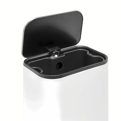Bijeli mat kanta za otpad SAT od metala s poklopcem i tihim zatvaranjem soft Close