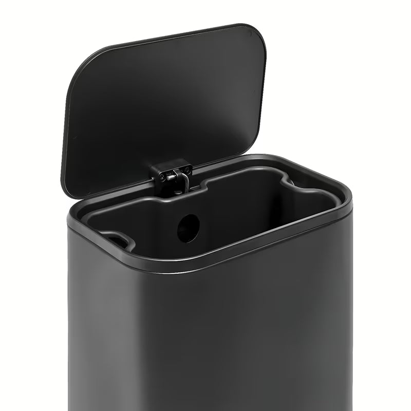 Samostojeći  kanta za otpad SAT od mat crnog metala s uklonjivim umetkom i zatvaranjem soft Close.