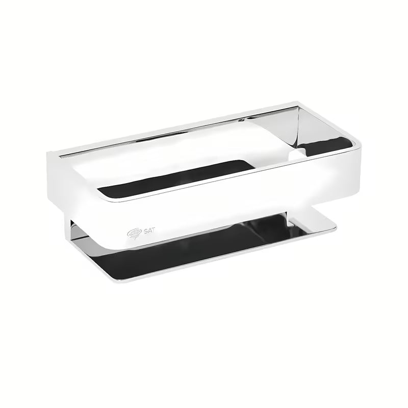 Kromirana kupaonska polica SAT Chrome od masivnog mesinga s logotipom SAT