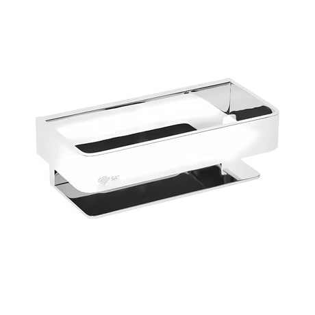 Kromirana kupaonska polica SAT Chrome od masivnog mesinga s logotipom SAT