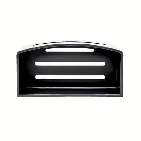 Inox tuš polica SAT Chrome u krom izvedbi s uklonjivim crnim plastičnim umetkom.