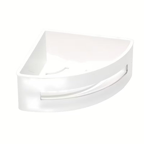 Kutna tuš polica SAT Chrome u krom izvedbi s bijelim plastičnim umetkom od nehrđajućeg čelika