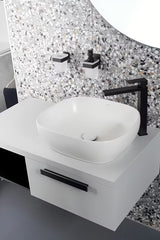 Crni inox držač čaša SAT za kupaonicu pro montaža lijepljenjem bez bušenja.