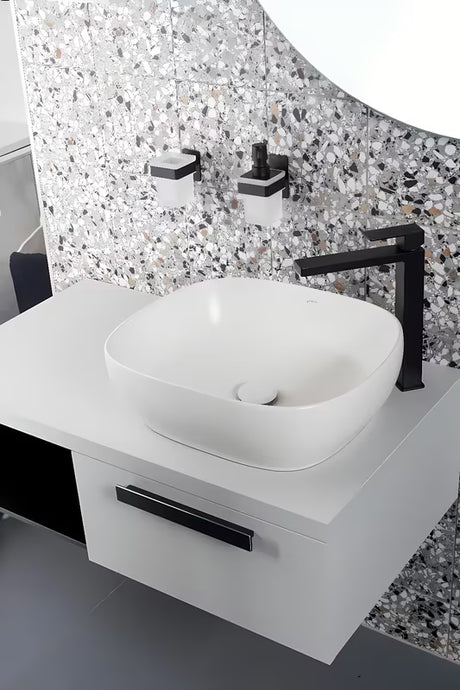 Crni inox držač čaša SAT za kupaonicu pro montaža lijepljenjem bez bušenja.