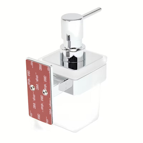 Kromirani dozator sapuna SAT od nehrđajućeg čelika pro montaža lijepljenjem bez bušenja.