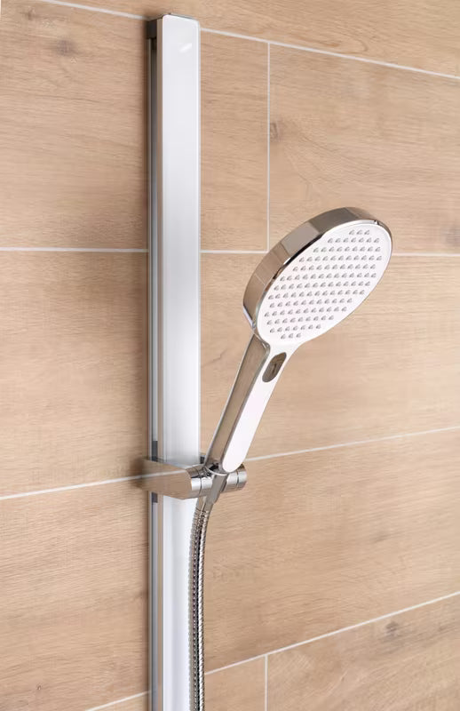 Sprchová tyč SAT 80 cm v bílo-chromovém provedení s posuvným a naklápěcím držákem sprchy