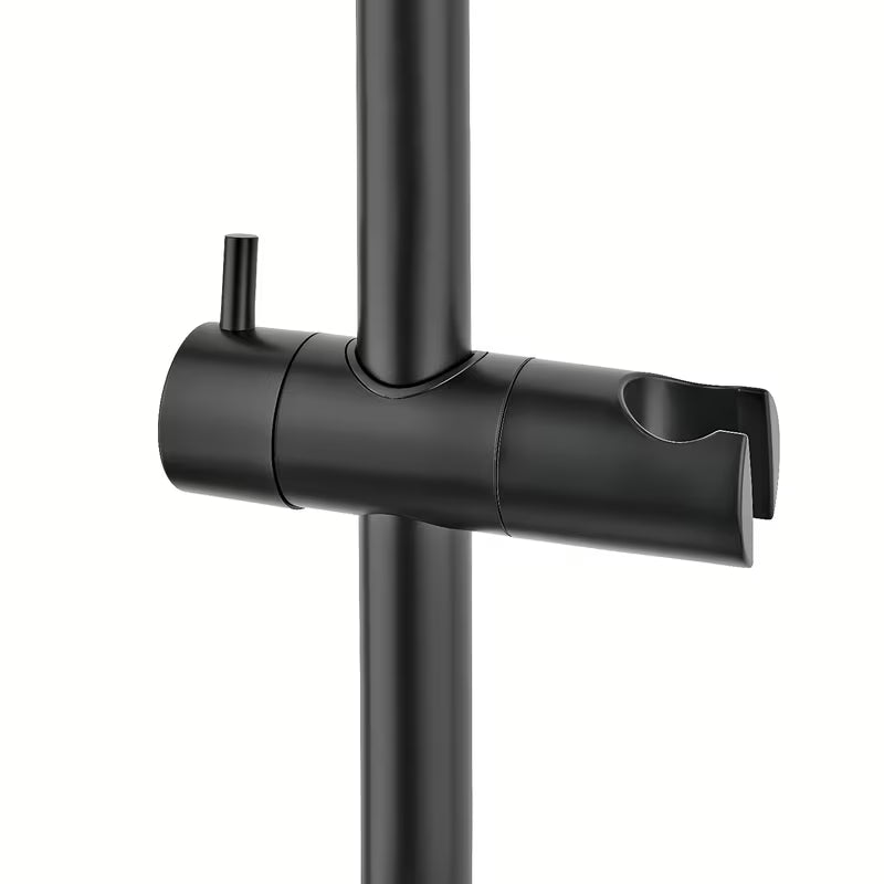 Termostatski tuš sustav SAT s crnom mat termostatskom slavinom, nadglavnim i ručnim tušem.