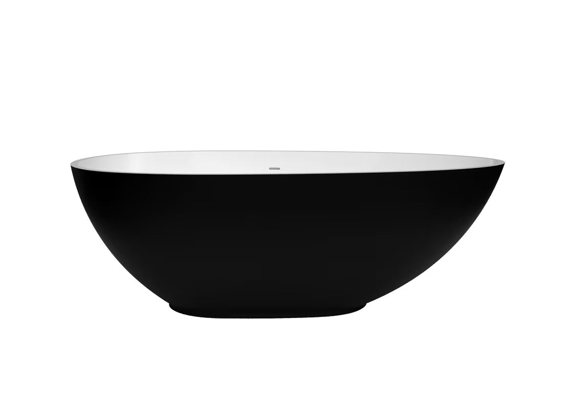 Samostojeća kada  SAT 170x85 cm od lijevanog mramora u crno-bijeloj izvedbi, lijeva i desna orijentacija.