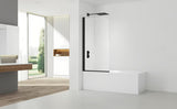 Paravan za Kadu SAT 150x80 cm s prozirnim staklom i crnim mat profilom