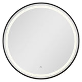Okruglo kupaonsko ogledalo SAT s LED osvjetljenjem i senzorom, promjer 70 cm, crna izvedba.