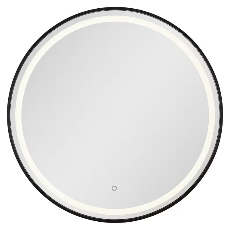 Okruglo kupaonsko ogledalo SAT s LED osvjetljenjem i senzorom, promjer 70 cm, crna izvedba.