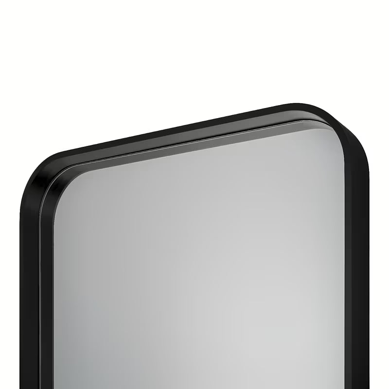 Pravokutno ogledalo SAT 50x70 cm u crnoj boji s mogućnošću vješanja okomito i vodoravno.