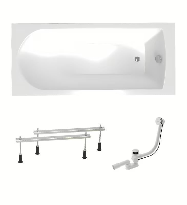 Pravokutna akrilna kada SAT Savero plus 180x75 cm s niskim rubom, prikladna pro za lijevu i desnu ugradnju.