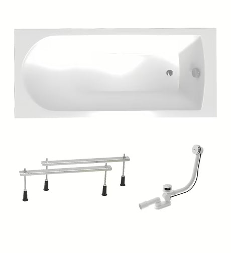 Pravokutna akrilna kada SAT Savero plus 180x75 cm s niskim rubom, prikladna pro za lijevu i desnu ugradnju.