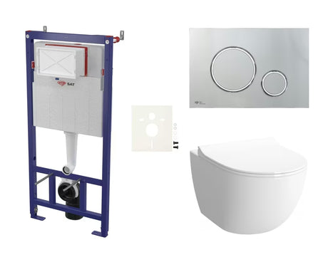 Viseći WC set vitra Sento sa skrivenim vodokotlićem i sjedalom pro za ugradnju u lagane zidove ili predzid.