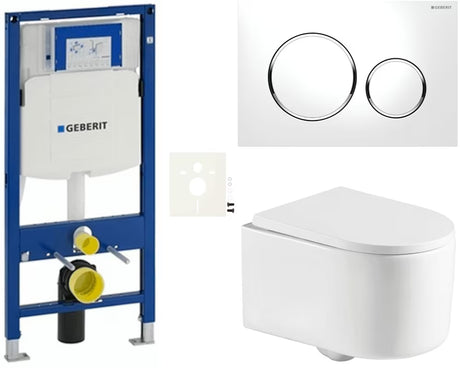 Viseći WC set SAT s modulom Geberit Duofix, vodokotlićem, tipkom Sigma i sjedalom soft Close