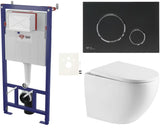 Viseći WC set SAT pro za predzidnu instalaciju s tipkom u mat crnoj boji i sjedalom sa soft Close.