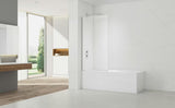 Fiksna paravan za kadu SAT Chrome 150x80 cm s kromiranim profilom i staklom s EasyClean obradom.