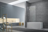 Fiksna paravan za kadu SAT Chrome 150x80 cm s kromiranim profilom i staklom s EasyClean obradom.