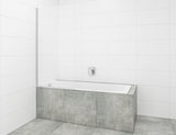 Fiksna paravan za kadu SAT Chrome 150x80 cm s kromiranim profilom i staklom s EasyClean obradom.