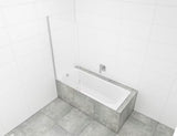 Fiksna paravan za kadu SAT Chrome 150x80 cm s kromiranim profilom i staklom s EasyClean obradom.