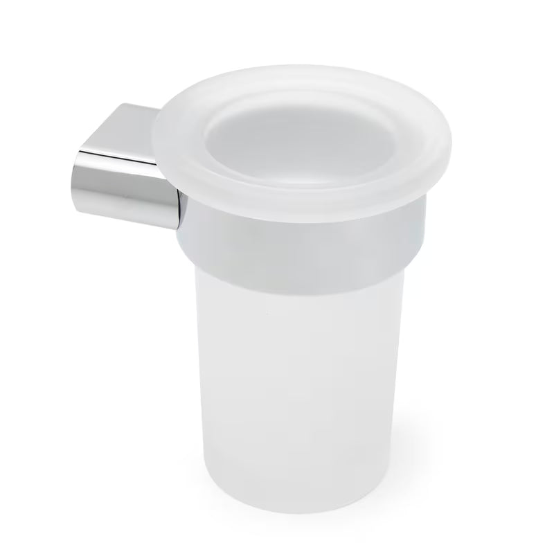 Zidni držač čaša SAT Simply R u krom izvedbi s mat staklom.