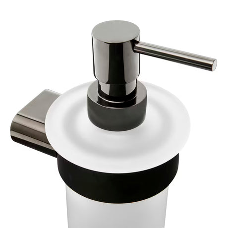 Zidni dozator sapuna SAT Simply R s PVD završnom obradom gun metal i mat staklom