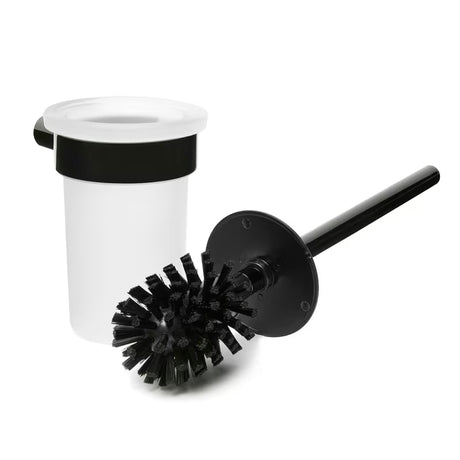 Zidna ČETKA za Wc SAT Simply R u izvedbi PVD Gun Metal sa spremnikom od satiniranog stakla.
