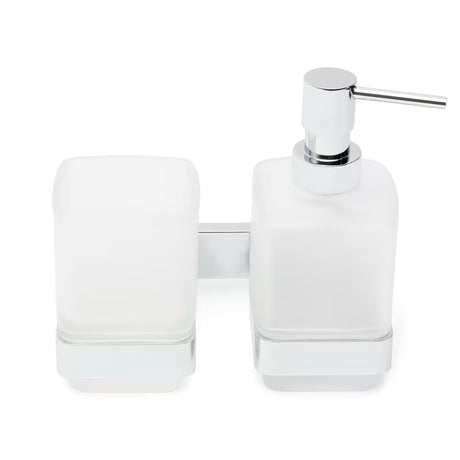 Zidni dozator sapuna SAT Simply S u sjajnom kromu, četvrtastog dizajna