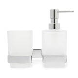 Zidni dozator sapuna SAT Simply S u sjajnom kromu, četvrtastog dizajna