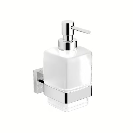 Zidni dozator sapuna SAT Simply S u krom izvedbi s mliječnim staklom