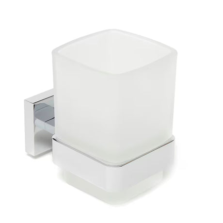 Zidni kromirani držač čaša SAT Simply S uključuje čašu od mat stakla