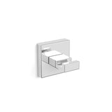 Kromirani zidni kukica SAT Simply S četvrtastog dizajna za kupaonicu.