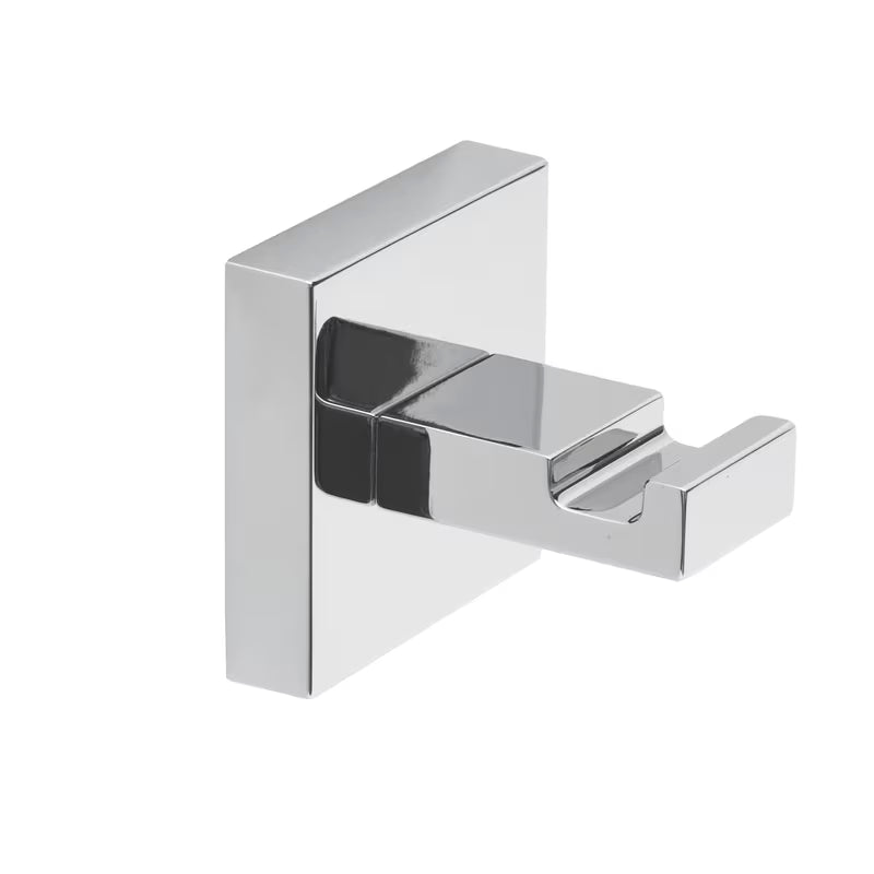 Kromirani zidni kukica SAT Simply S četvrtastog dizajna za kupaonicu.