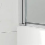 Dvodijelna sklopivi paravan za kadu SAT Sk 150x105 cm s prozirnim staklom i kromiranim profilima