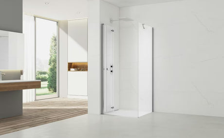 Preklopni tuš vrata SAT Sk 100 cm s prozirnim staklom i krom profilom